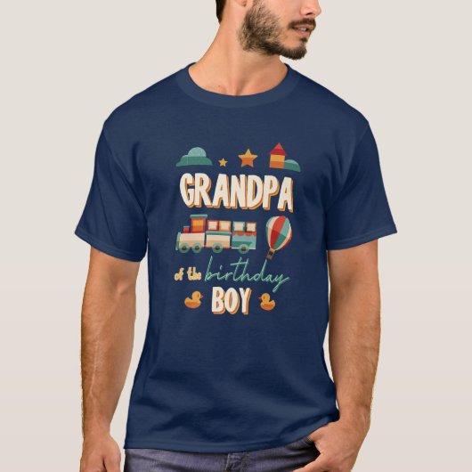 Grandpa Of The Birthday Boy Train Theme Matching F Tシャツ (正面)