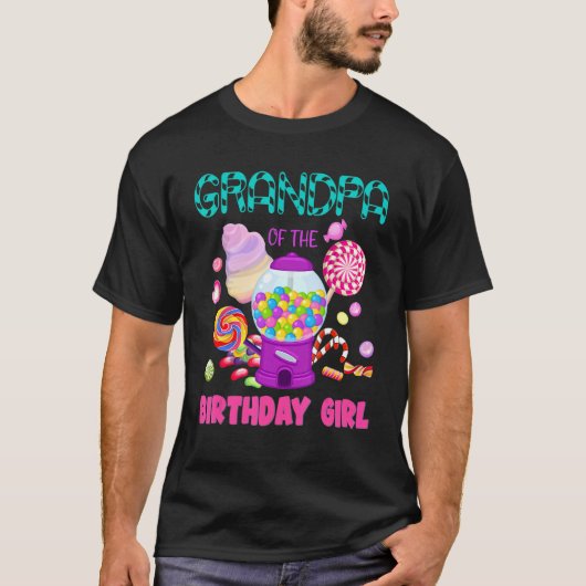 Grandpa Of The Birthday Girl Candyland Candy Birth Tシャツ (正面)