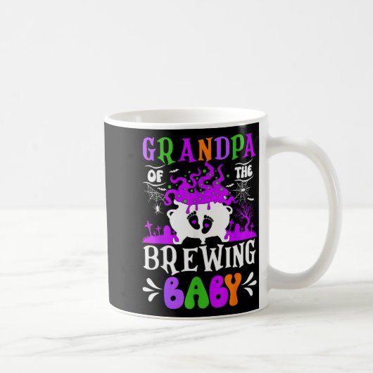 Grandpa Of The Brewing Baby Grandpa To Be Hallowee コーヒーマグカップ (右)