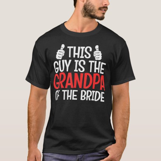 Grandpa of The Bride Wedding Brides Grandfather Tシャツ (正面)
