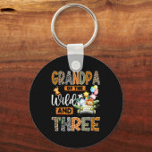 Grandpa Of The Wild And Three 3rd Birthday Boy Saf キーホルダー (正面)