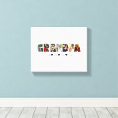 Grandpa Photo Collage Canvas Print with 7 Photos キャンバスプリント (インサイチュ (ウッドフロア))