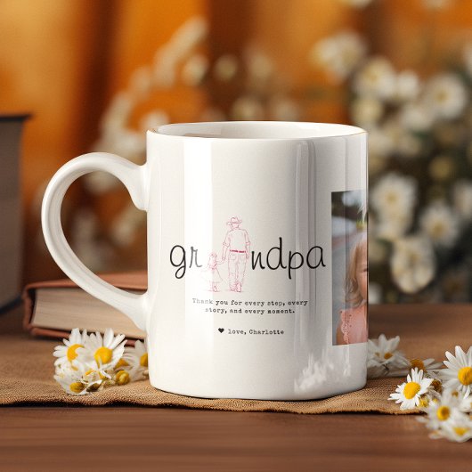 Grandpa Photo Collage From Granddaughter コーヒーマグカップ