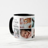 Grandpa Photo Collage Grandkids Names Script Heart マグカップ (正面左)