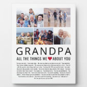 Grandpa Photo Collage Things We Love About You フォトプラーク (正面)