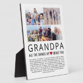 Grandpa Photo Collage Things We Love About You フォトプラーク (側面)