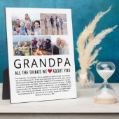 Grandpa Photo Collage Things We Love About You フォトプラーク (側面)