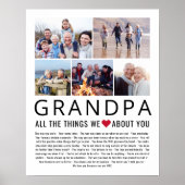 Grandpa Photo Collage Things We Love About You ポスター (正面)