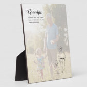 Grandpa Photo Line Art From Granddaughter フォトプラーク (側面)