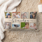 Grandpa’s 8-Photo & Names Custom Pillow ランバークッション (ブランケット)