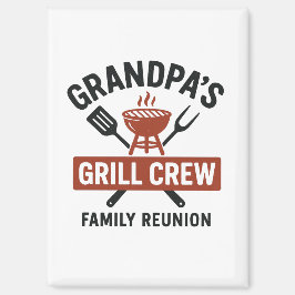 Grandpa’s Grill Crew | Family BBQ Reunion Shirt マグネット