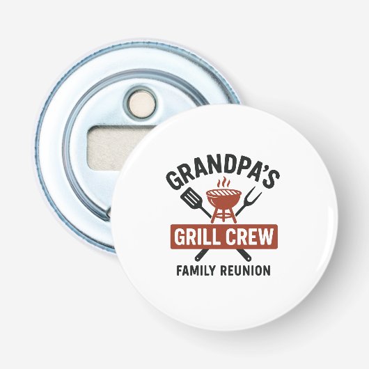 Grandpa’s Grill Crew | Family BBQ Reunion Shirt 栓抜き (正面)