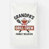 Grandpa’s Grill Crew | Family BBQ Reunion Shirt 横断幕 (縦)