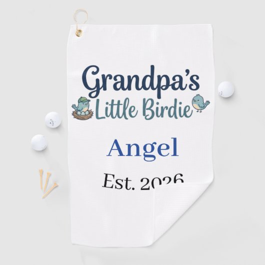 Grandpa’s Little Birdie Baby Keepsake Golf Ball ゴルフタオル (インサイチュ)
