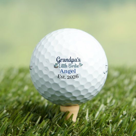 Grandpa’s Little Birdie Baby Keepsake Golf Ball ゴルフボール (インサイチュ 木)