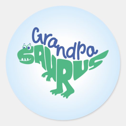 Grandpa Saurusグラフィック ラウンドシール (正面)