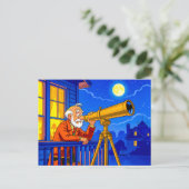 Grandpa Stargazing with Telescope シーズンポストカード (スタンド正面)