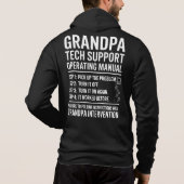 Grandpa Tech Support Operating Manual Funny Gift パーカ (裏面)