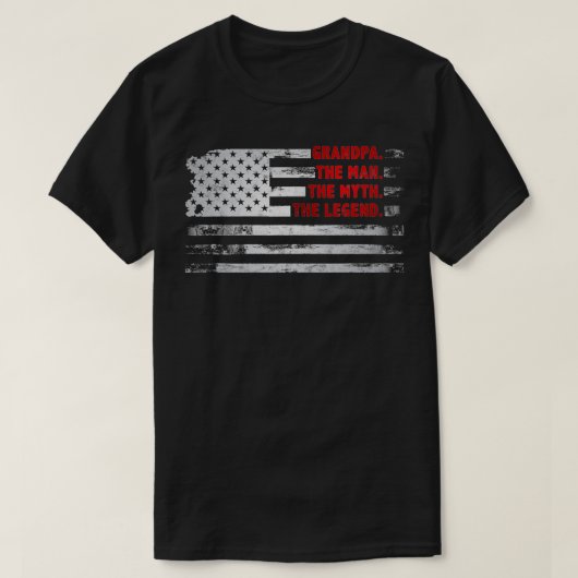 Grandpa The Man Myth Legend American USA  Fatheru2 Tシャツ (デザイン正面)