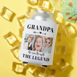 Grandpa The Man The Myth The Legend Photo Collage 缶クーラー