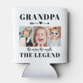Grandpa The Man The Myth The Legend Photo Collage 缶クーラー (裏面)