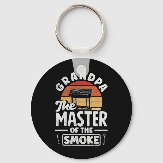 Grandpa The Master Of Smoke Father's Day Bbq キーホルダー (正面)