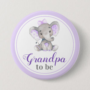 Grandpa to be Baby Girl Shower Lilac Little Peanut 缶バッジ