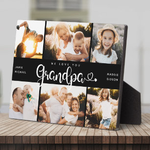 Grandpa We Love youハートモダン6 Photo Collage フォトプラーク