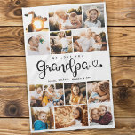 Grandpa We Love youハートモダンPhoto Collage キッチンタオル<br><div class="desc">私たちはおじいちゃんを愛してる！可愛いモダンの家族の写真のコラージュのキッチンタオルを祖母に愛されている程度を示す。ハートが盛り上がる手文字のデザインが大好きで、親の愛する祖父母にとって心のこもった形見の贈り物。12の写真とお気に入りのあなたの個人的なメッセージと名前でパーソナライズ。</div>