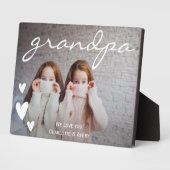 Grandpa We Love You パーソナライズされた Photo Graph フォトプラーク (側面)