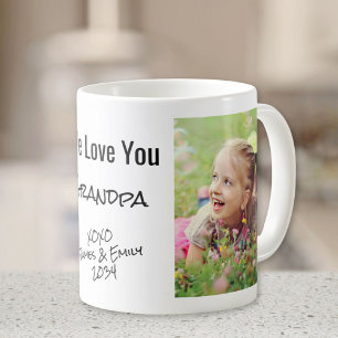 Grandpa We Love You パーソナライズされた Photo & Names コーヒーマグカップ