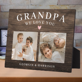 Grandpa We Love You Heart Grandkids Photo Collage  フォトプラーク
