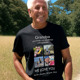 Grandpa We love you Photo パーソナライズされた Black Tシャツ
