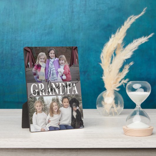 Grandpa We Love You Photo Collage フォトプラーク (側面)