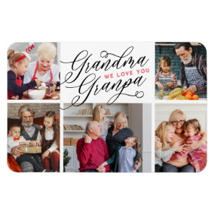 Grandpa We Love You Photo Collage マグネット