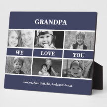 Grandpa We love You Photo Collage Black and White