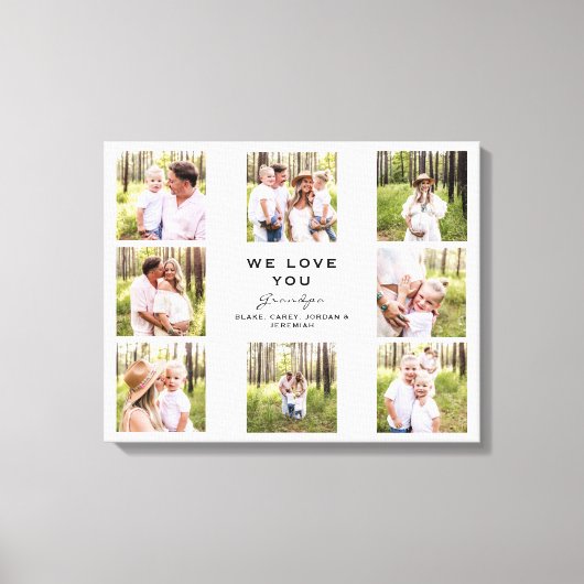 Grandpa We love You Photo Collage Canvas Print キャンバスプリント (正面)