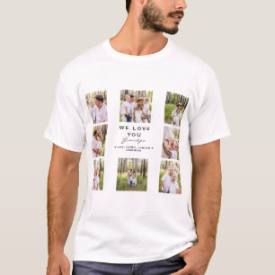 Grandpa We love You Photo Collage Platーク Tシャツ