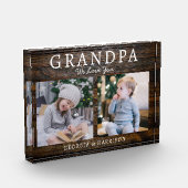 Grandpa We Love You Picture Collage Keepsake Gift フォトブロック (左)