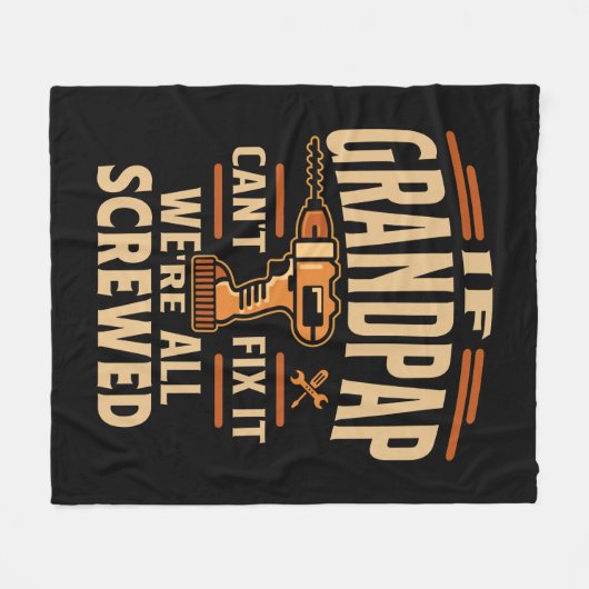 Grandpap Cantもしそれを修正すおもしろいるGrandpa フリースブランケット (正面(横))