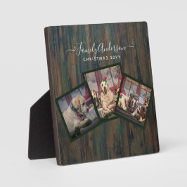GRANDPARENTフォトコラージギフト – 素朴 Wood フォトプラーク