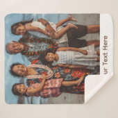 Grandparent Blanket Sherpa Custom Photo Gift Idea シェルパブランケット (正面(横))