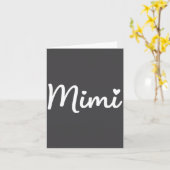 Grandparent Mimi - Mimi Script Heart Design Grandm カード (黄色い花)