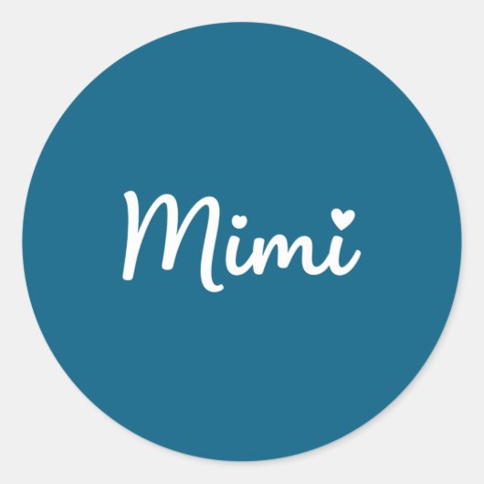 Grandparent Mimi - Mimi Script Heart Design Grandm ラウンドシール (正面)