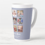 GRANDPARENT PHOTO COLLAGE GIVES - Dusty Blue カフェラテマグ (右アングル)