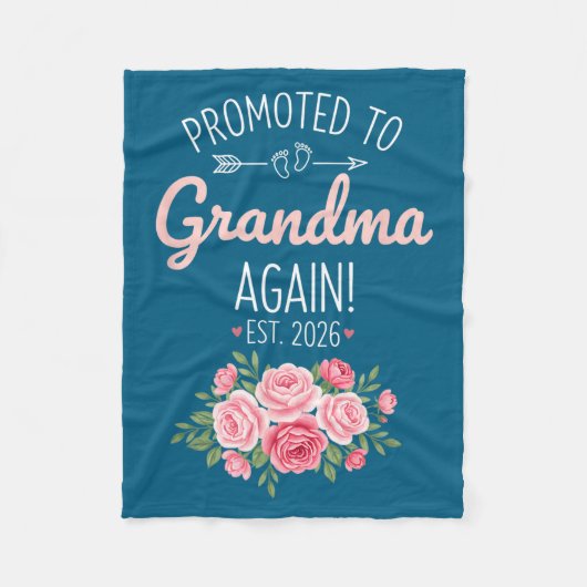 Grandparent Promoted To Grandma Again Est. 2026, N フリースブランケット (正面)