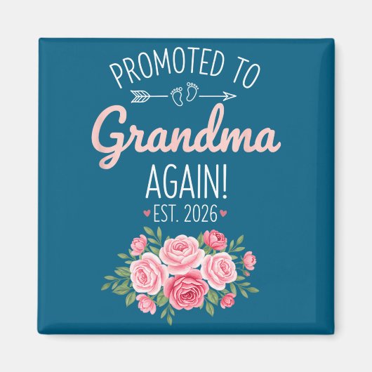 Grandparent Promoted To Grandma Again Est. 2026, N マグネット (正面)