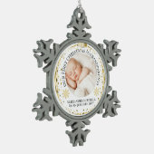 Grandparents 1st Christmas Baby Photo Ornament  スノーフレークピューターオーナメント (左)
