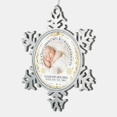 Grandparents 1st Christmas Baby Photo Ornament  スノーフレークピューターオーナメント (右)