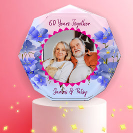 Grandparents 60th Diamond Anniversary Floral Gift フォトブロック